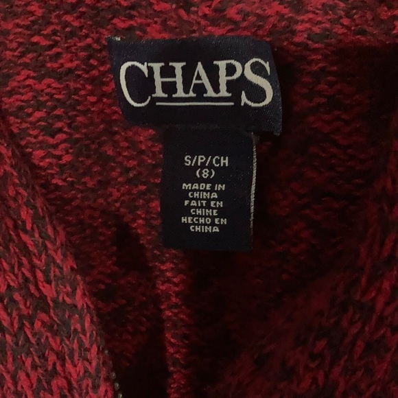 Chaps Red Boys Sweater Sz S/8 - Picture 3 of 3